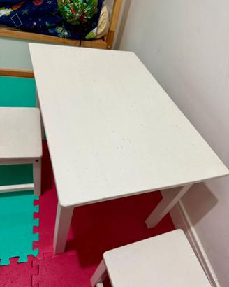 Tavolino Ikea con 2 sedie in legno