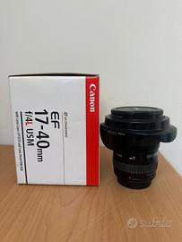 Canon EF 17-40mm f/4L USM Serie L + scatola e para