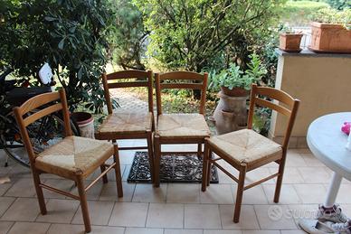 Sedie legno massello intrecciate