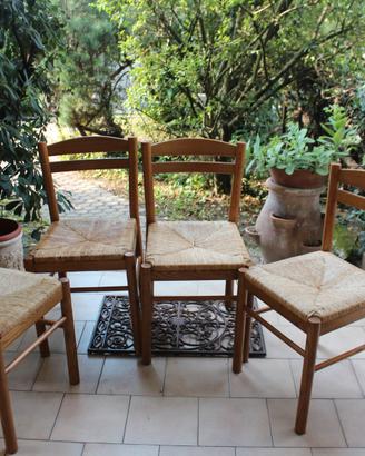 Sedie legno massello intrecciate