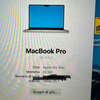 Macbook M2 MAX 14 1tb 32gb tera