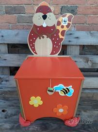 Cassapanca/seggiola legno per bambini wwf