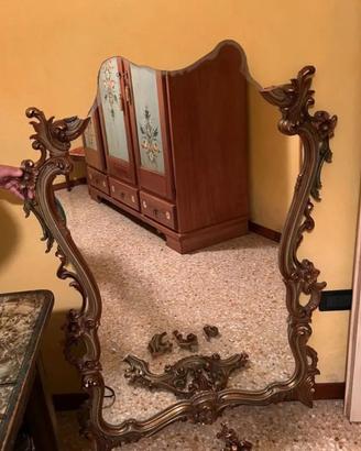 Specchiera in legno, stile veneziano