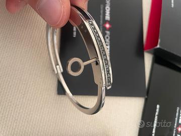 Bracciale in Acciaio con Diamanti Neri