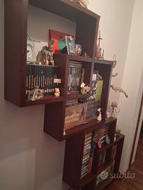 set 4 cubi libreria + 2 colonnine porta cd