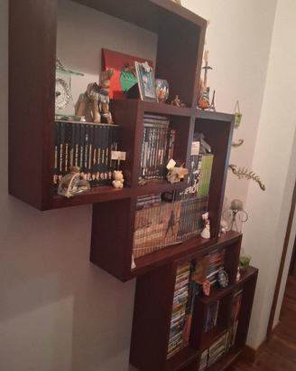 set 4 cubi libreria + 2 colonnine porta cd