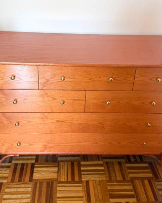 Cassettiera Elegante in Legno massello con 7 Casse