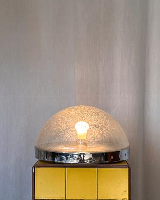 Lampada anni 70 tavolo o muro vetro pulegoso