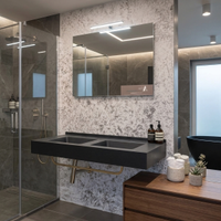 Doppio Lavabo Nero in Finitura Ardesia