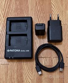 PATONA Dual USB Caricabatterie Sony NP-FW50 Doppio