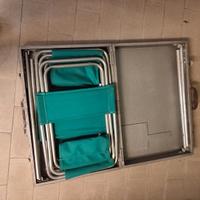 set tavolo sedie valigetta picnic campeggio
