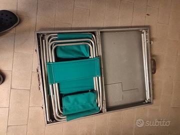 set tavolo sedie valigetta picnic campeggio