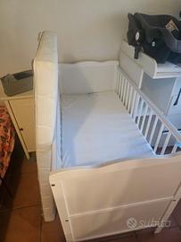 lettino culla bambino con 2 materassi in aloevera 