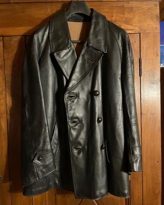 Giubbotto lungo in pelle vintage