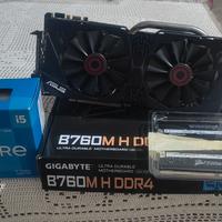 Scheda madre +cpu I5 12400F+ram DDR4 +scheda video