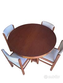 Tavolo rotondo allungabile legno massello + sedie