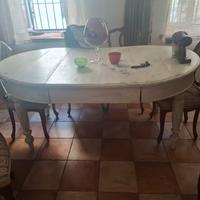 RARO  TAVOLO OVALE DA OSTERIA 2 CASSETTI 