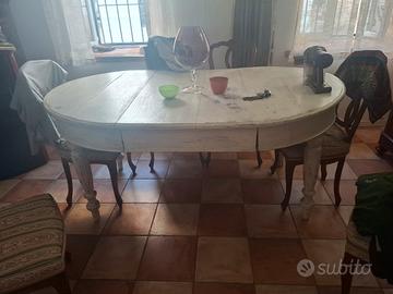 RARO  TAVOLO OVALE DA OSTERIA 2 CASSETTI 