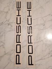 Coppia scritte adesive nere PORSCHE cm30x2,5