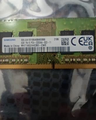 4 GB RAM Samsung per notebook 