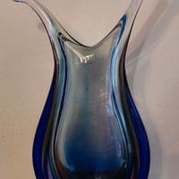 Vaso Murano FORMIA vetro sommerso con anse H 25 cm