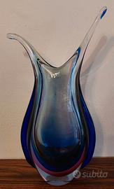 Vaso Murano FORMIA vetro sommerso con anse H 25 cm