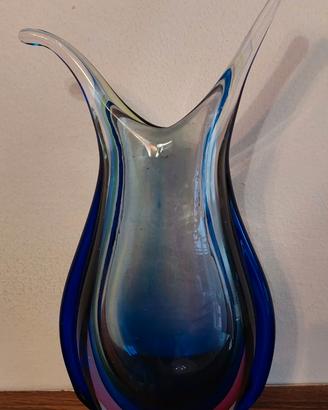 Vaso Murano FORMIA vetro sommerso con anse H 25 cm