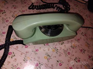 TELEFONO VERDE ACQUA A DISCO VINTAGE SAFNAT MILANO