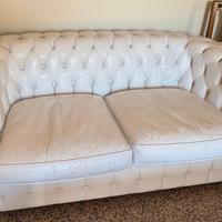 2 divani in pelle bianca come nuovi