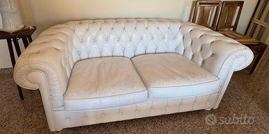 2 divani in pelle bianca come nuovi