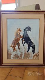 Quadro vintage con cavalli