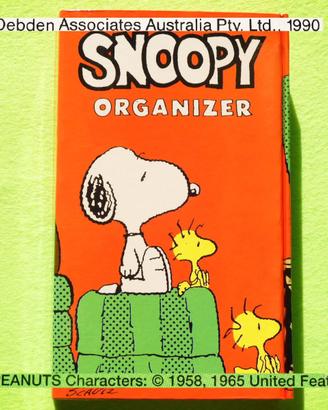 PEANUTS SNOOPY Vintage 1990 Mini AGENDA ORGANIZER