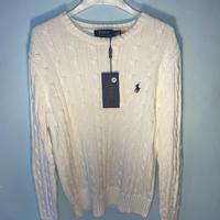 Maglione ralph lauren bianco con logo nero