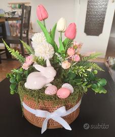 Centrotavola Pasquale Artigianale con Coniglietto