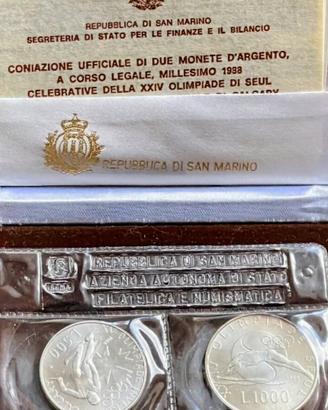 S.Marino dittico Argento XV olimpiade Calgary e Se