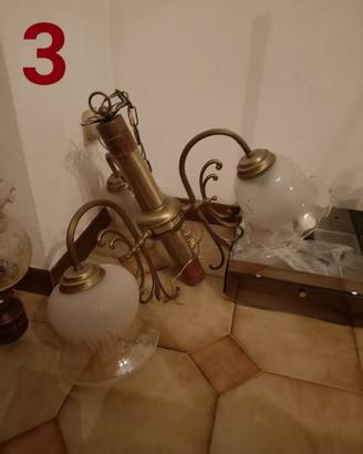 Gratis lampadario vintage legno, metallo, vetro