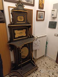 etagere console laccata nero e oro periodo 800