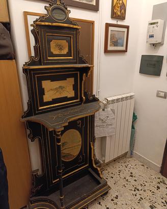 etagere console laccata nero e oro periodo 800