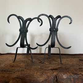 Coppia di alari antichi da camino