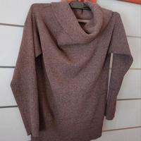 Maglione Marrone con Collo Ampio Brand Sisley