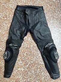 Pantaloni in pelle Alpinestars APEX con saponette