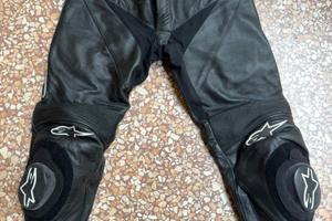 Pantaloni in pelle Alpinestars APEX con saponette
