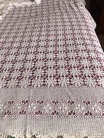 Coperta in pizzo anni 80” singola bianca