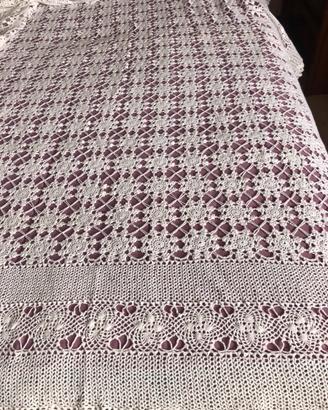 Coperta in pizzo anni 80” singola bianca