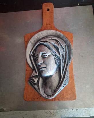 Madonna in metallo e legno