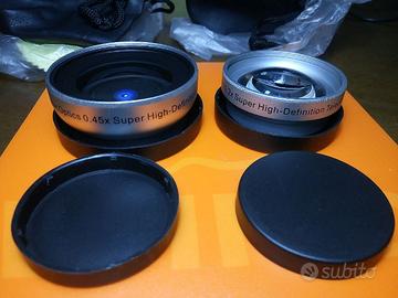 Grandangolo 0,45x e teleobbiettivo 2,2x alta defin