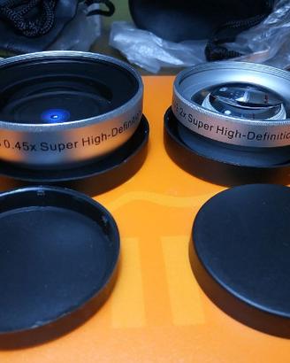 Grandangolo 0,45x e teleobbiettivo 2,2x alta defin