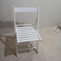 sedia apri e chiudi in legno bianco stile shabby 