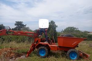 Dumper con vasca ed escavatore 