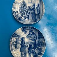Coppia piatti di natale in blue Copenhagen